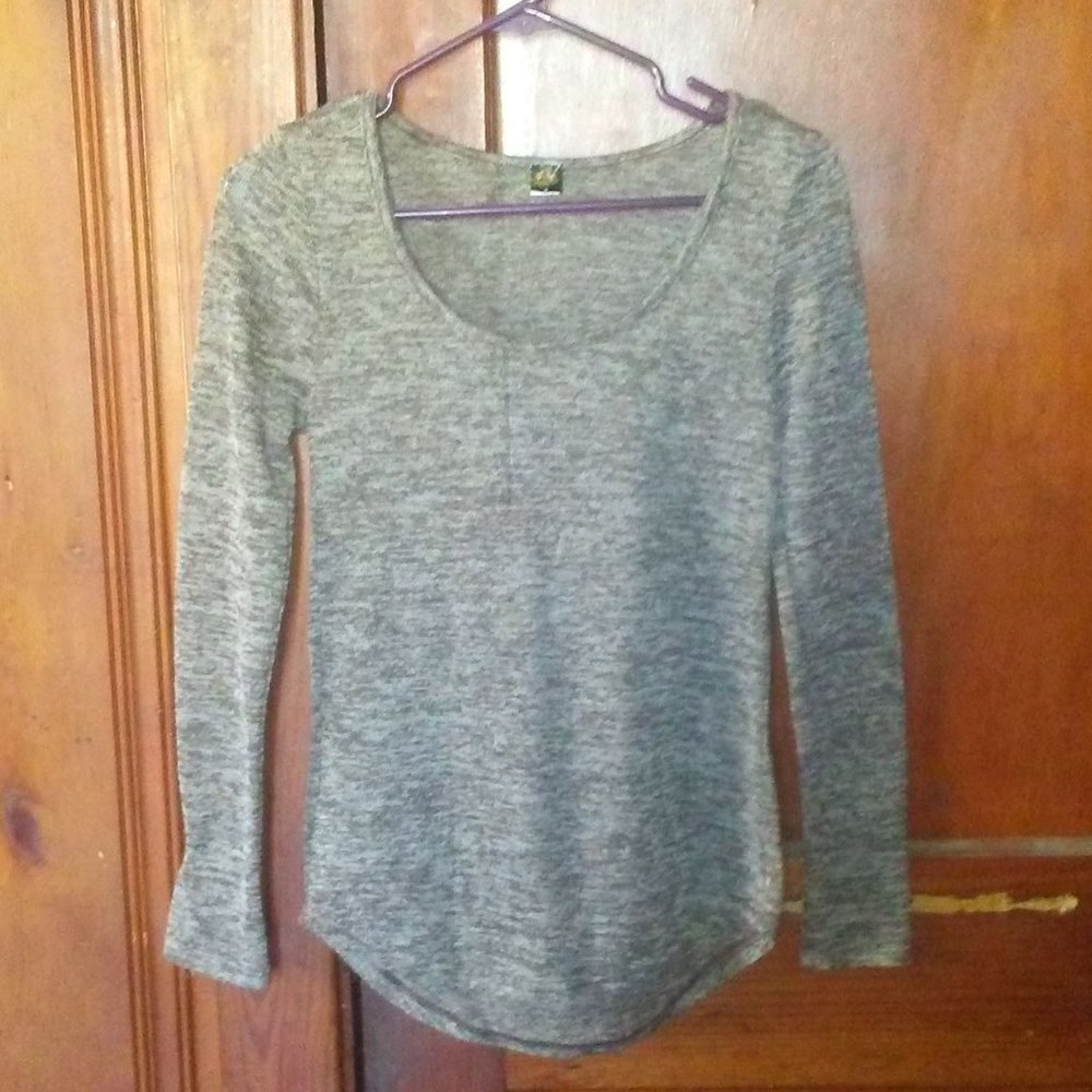 Poof! Light Brown Open Back Shirt sz. S